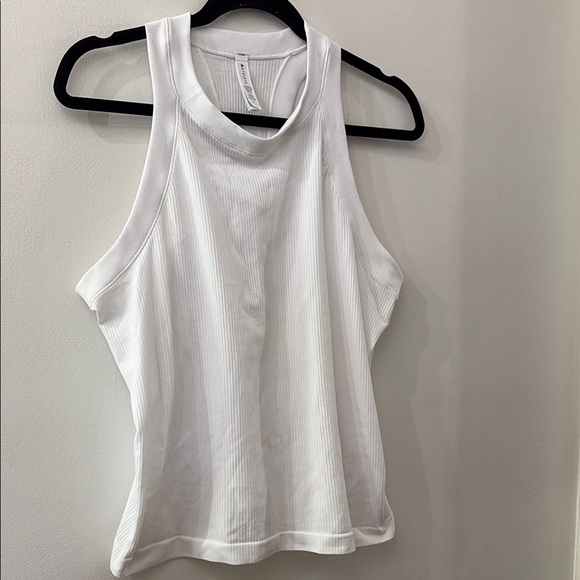 Athleta White Sleeveless Tank Top - 1X - ribbed - racer back - like new - Picture 1 of 4